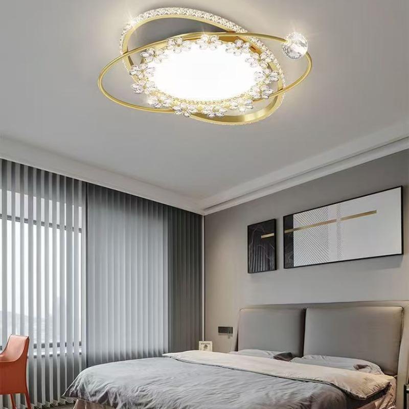 Дистанционное затемнение Гостиная Спальня Кабинет Золотая Акриловая Люстра Внутреннее Освещение Декор Светильники