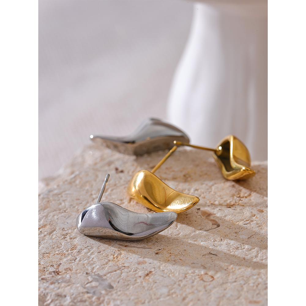 Eetit 2024 гладкая нержавеющая сталь 316L металлические нестандартные минималистичные серьги-гвоздики устойчивые к ржавчине стильные креативные ювелирные аксессуары