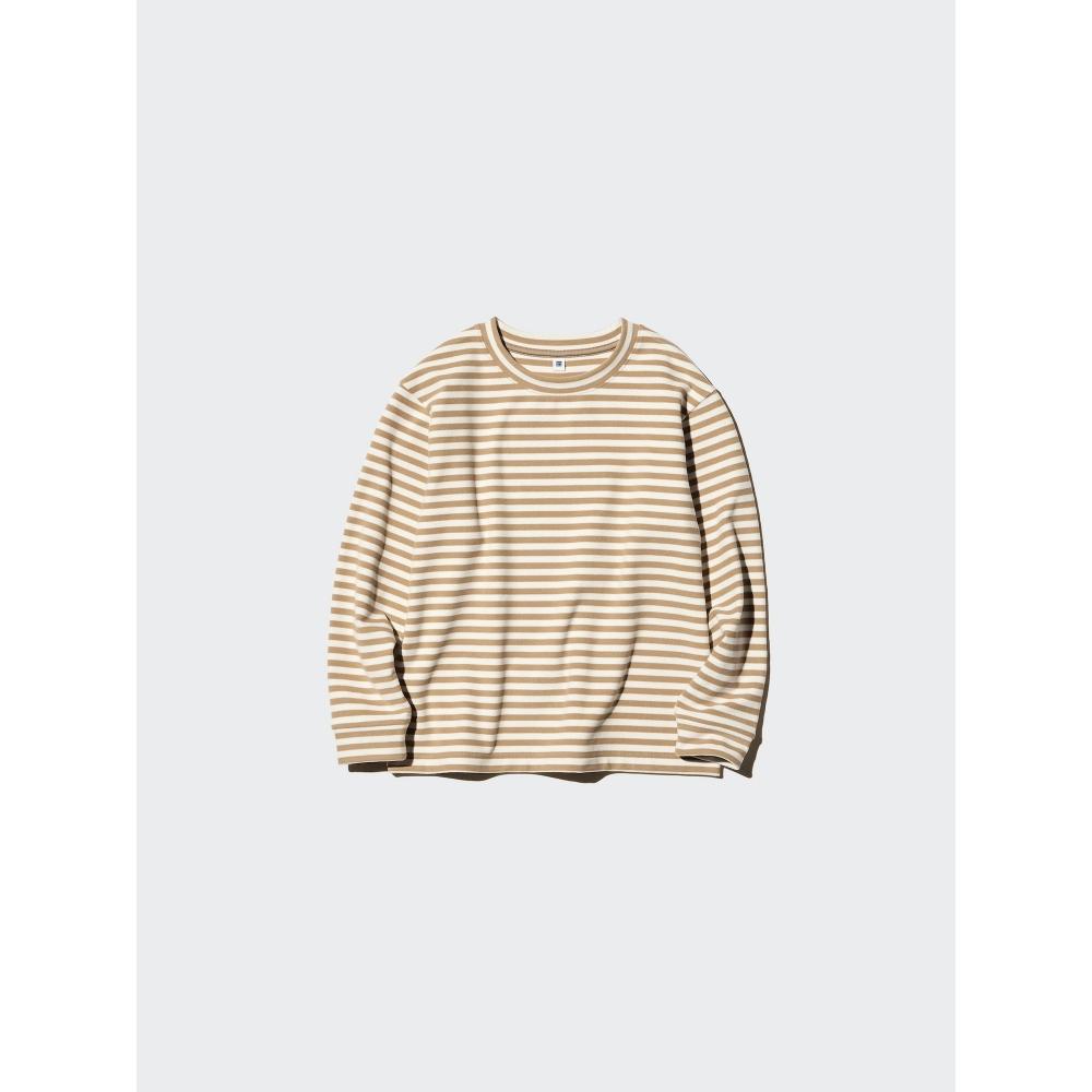 Uniqlo Kids Fleece Crew Neck T  Long Sleeve  sTripe