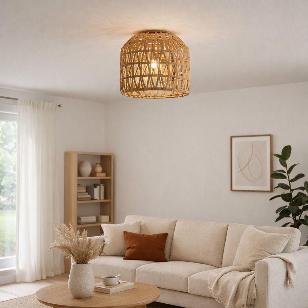 Bohemian Style Pendant Lamp Shade 13*15cm Rattan Lampshade Fashion Hanging Lamp Shade