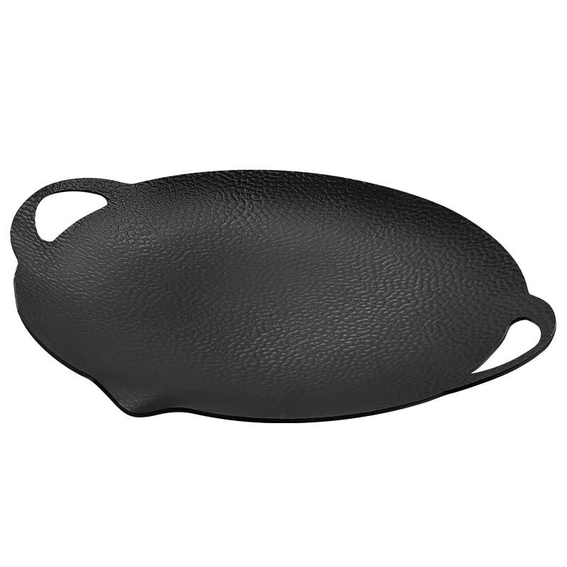 ZISIZ 36cm Wrought Iron Hammered Outdoor BBQ Griddle