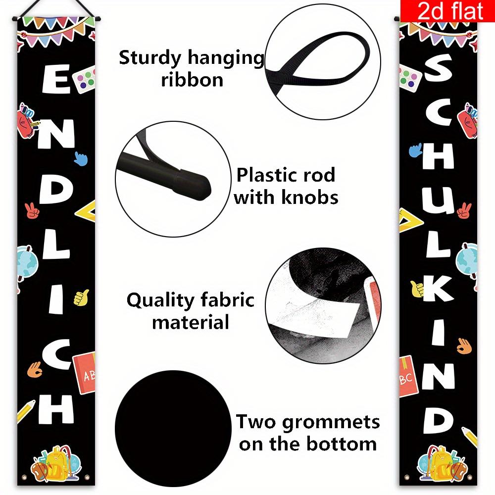Back to School Couplet Banner Welcome 1 Pair Polyester Indoor Outdoor Decor