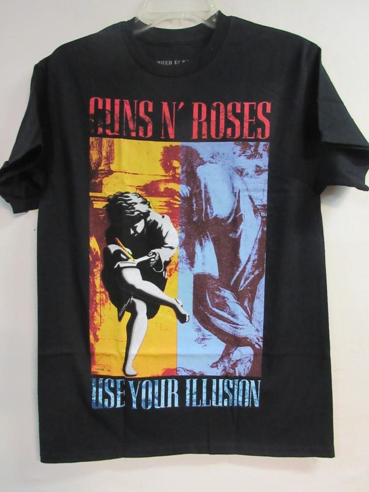 GUNS n' ROSES OFFICIAL MERCH ILLUSION 2024 BAND CONCERT MUSIC MEDIUM Unisex T-Shirt