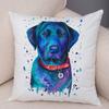 Style Cute Watercolor Pet Dog Pillow Case Decor Cartoon Animal Pillowcase Soft Plush Cushion Cover for Car Sofa Home xcm
