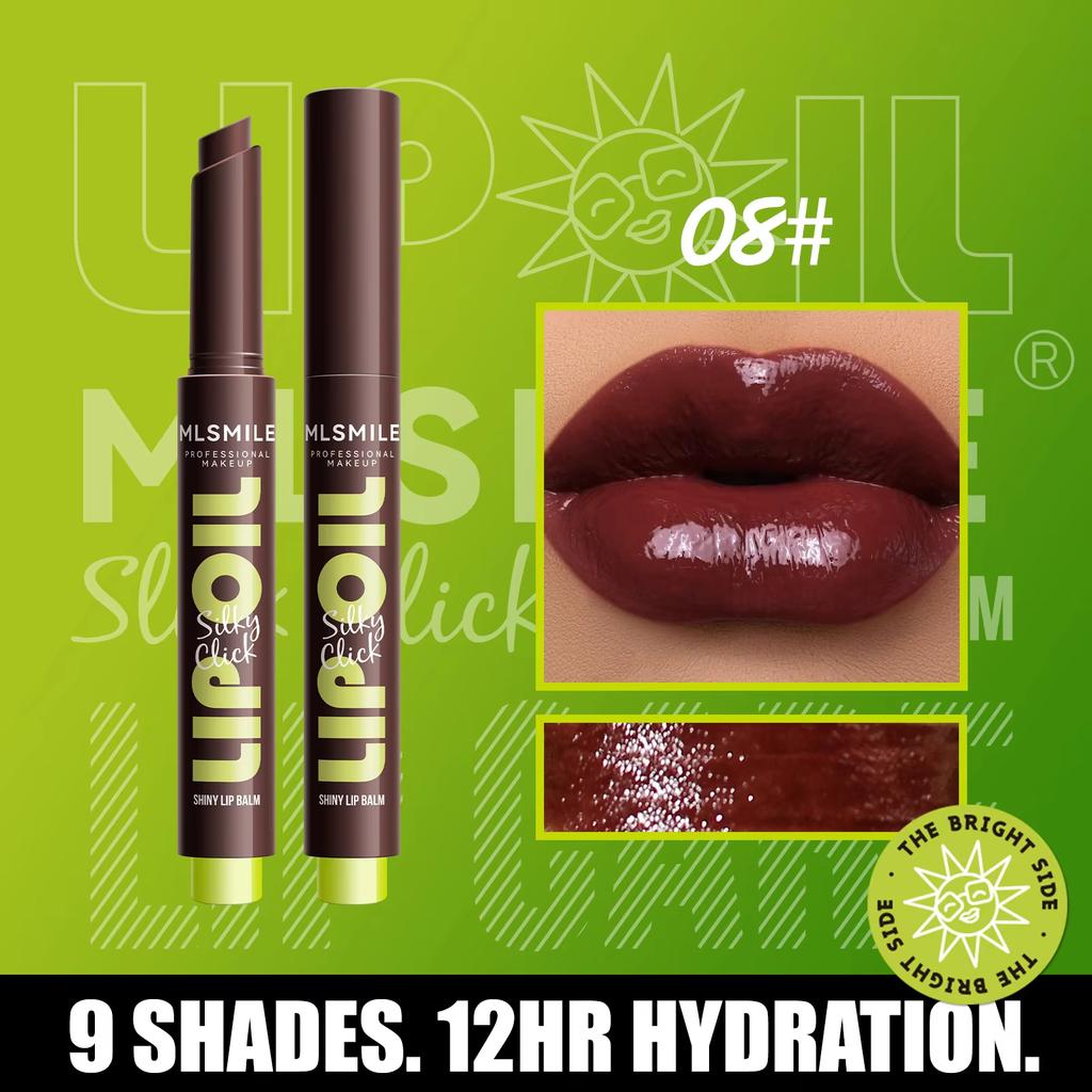 MLSMILE Multi-color Silky Click Lip Care Hydrating Lip Gloss with Radiant Mirror HIGH-Shine, Effortless Press Long-Lasting SEXY