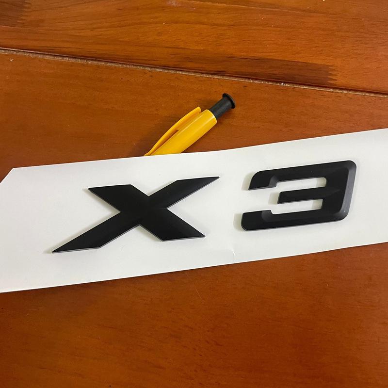 Compatible BMW X Series Tail Emblem Sticker: X1-X7 Black Rear Lettering