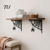 Weather Resistant Metal Craft 2Pcs Spider Web Corner Wall Art, Signs Outdoor Decor, Gothic Artistic Decor Minimalist Aesthetic Sculpture