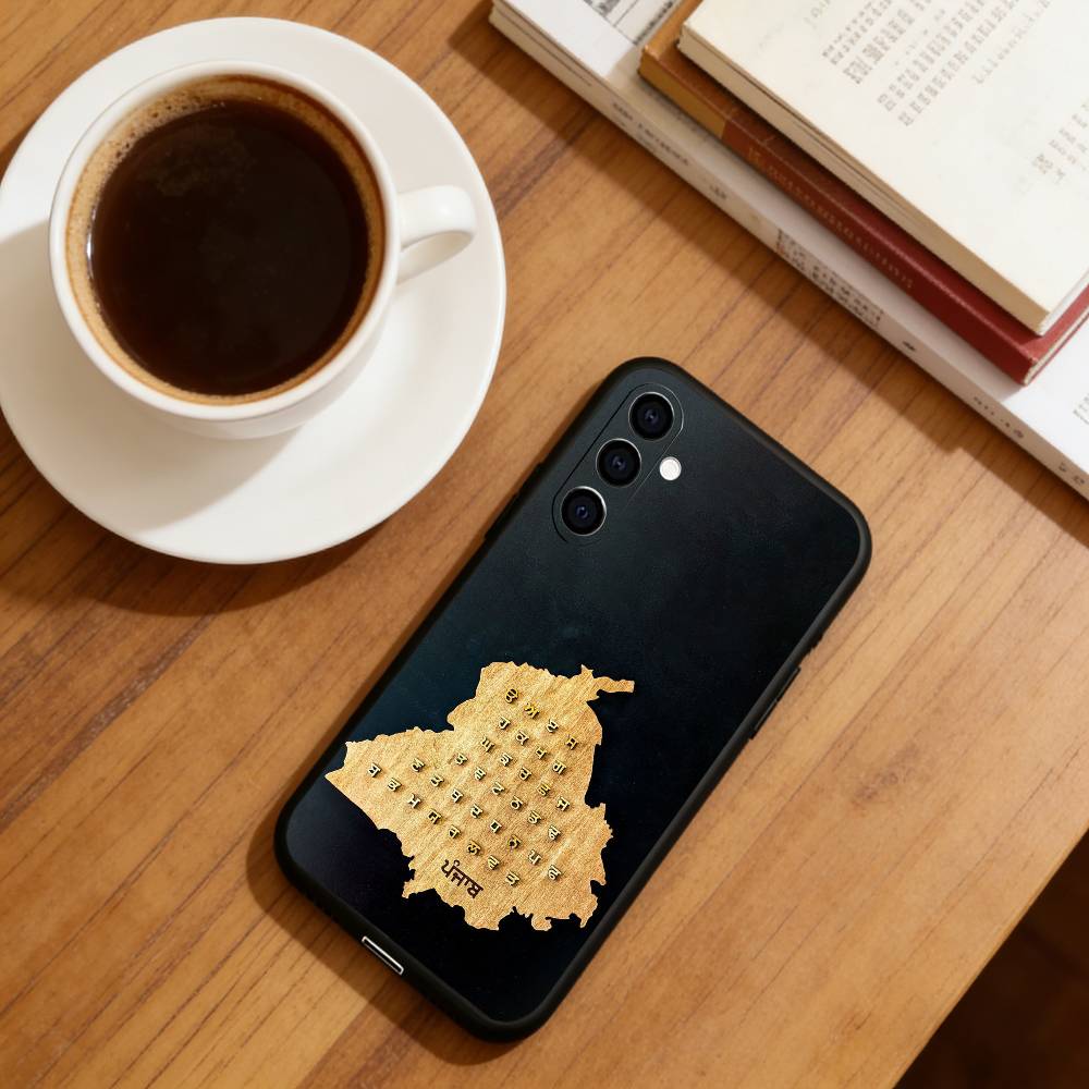 Карта Пенджаба Чехол для телефона для Samsung Galaxy A73,A72,A71,A70,A53,A52,A51,Другие Мягкий Черный Чехол