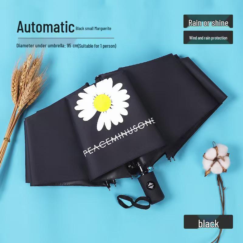 Spot Daisy Eight-Bone Folding Umbrella: Water-Repellent, Sunscreen, Dual-Use for Sun and Rain