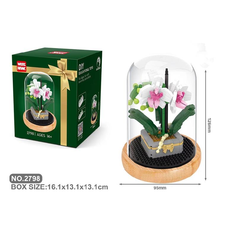 Строительные блоки, цветы, сделай сам, роза и хризантема, букет в горшке, украшение дома, 3D модель, цветочный блок, подарок для девочек, детский подарок