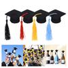 20Pcs Felt Mini Graduation Bachelor Hat with Tassels Celebrations Graduation Wine Bottle Topper Graduation Party Supplies