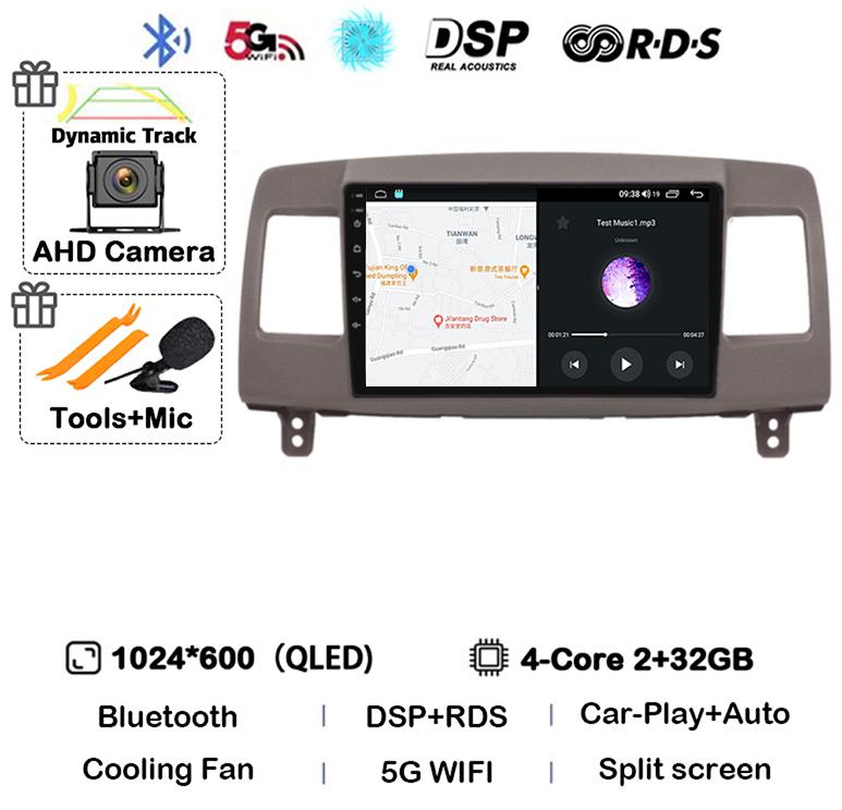 Android 14 Carplay Автомагнитола для Toyota Mark II 9 X110 2000-2007 Мультимедиа GPS Навигация Видеоплеер Стерео 2din 2 DIN