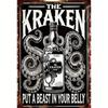 Винтажная металлическая вывеска Kraken Rum Готический Осьминог Настенное искусство Бар Мужская берлога Декор