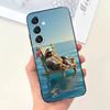 Милый Чехол для Телефона с Ленивцем Для Samsung Galaxy A13,A21s,A22,A31,A32,A52,A53,A71,A80,Мягкий Черный Корпус
