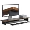 Amesoba Wooden Monitor Shelf Walnut Stand/Desk (Dark Top/Black Components)