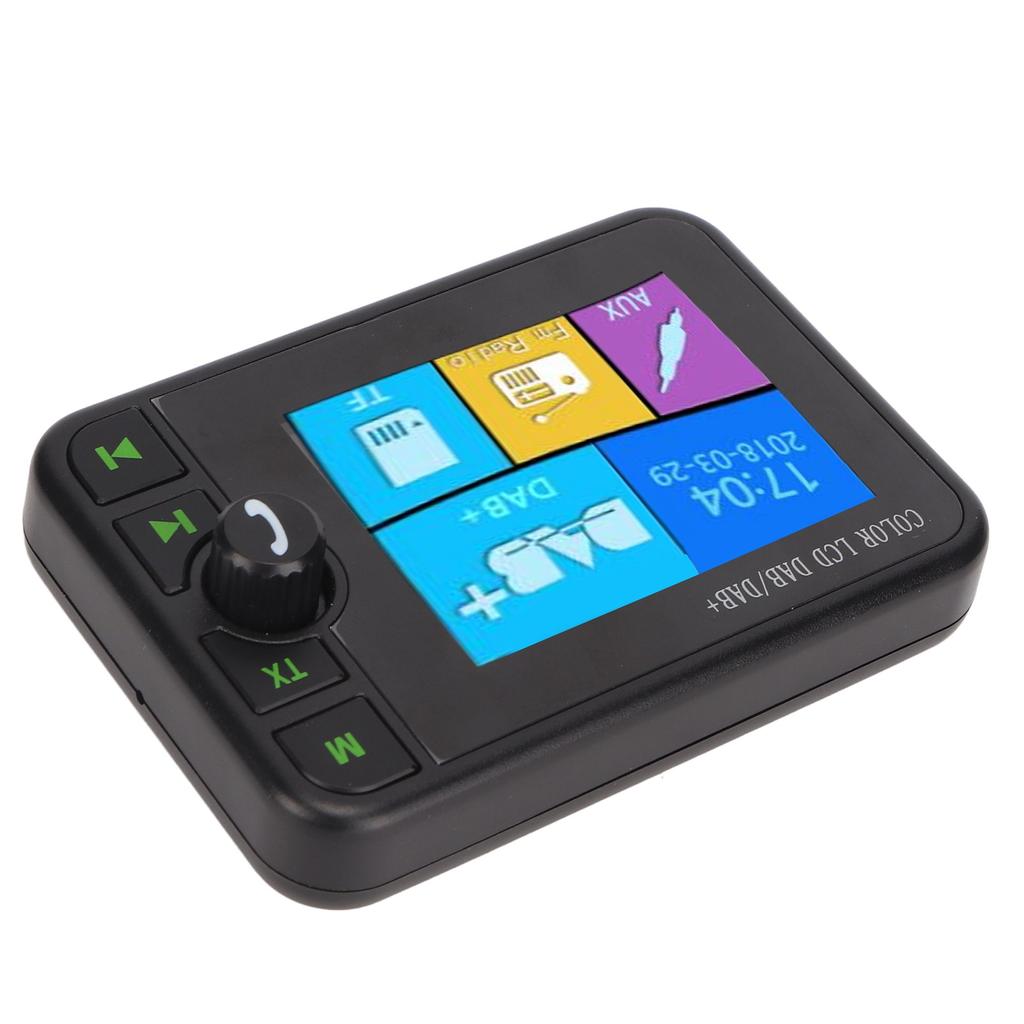 Автомобильный цифровой Bluetooth-ресивер DAB DAB+ FM Bluetooth Handsfree 2,4-дюймовый цветной ЖК-дисплей 3,5 мм