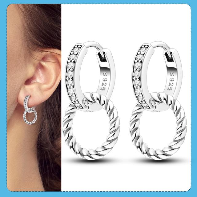 Новые цветные циркониевые перья художника, асимметричные серьги, серьги-кольца из серебра 925 пробы для подростков, ювелирные изделия для женщин