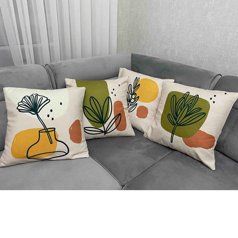 Декоративная наволочка из 4 предметов с цифровой печатью 43 x 43 см