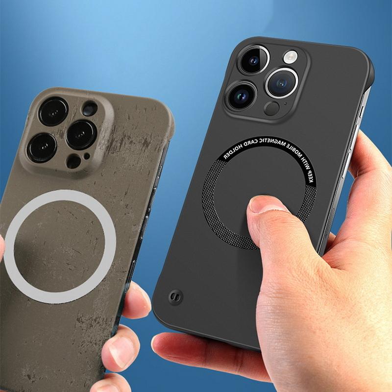 Ультратонкий безрамный роскошный ударопрочный однотонный чехол Magsafe для iPhone 16 15 14 13 12 Pro Max 11 Samsung S24 S23 S22 Ultra