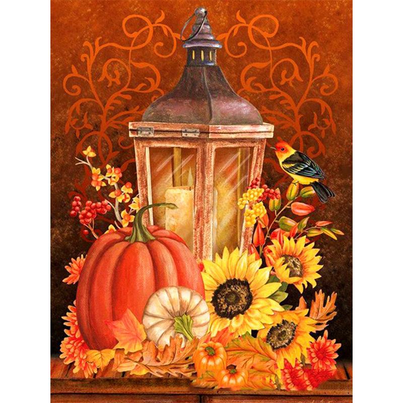 5D Diy алмазная живопись цветок тыква набор для вышивки крестом круглая вышивка мозаика художественная картина горный хрусталь подарок на Хэллоуин