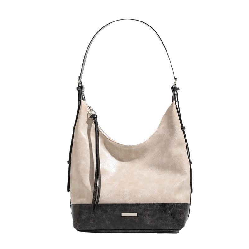 IELGY PU Texture Large-capacity Shoulder Bag, High-end Color Matching Shoulder Bag, Bucket Bag, Tote Bag.