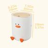 Miniature Duck Design Waste Bin ABS Home Decorative Trash Can with Press Lid Leakprevent For Kitchen Bathroom Office