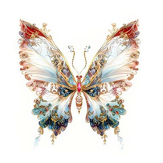 Acrylic Colorful Butterfly Hanging Decoration Home Indoor Christmas Tree Car Rearview Mirror 2D Flat Butterfly Ornament Pendant