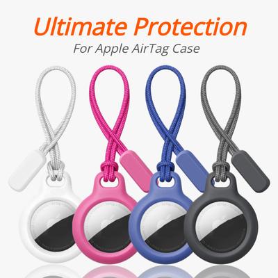 2 шт. Чехол для локатора Apple Airtags с ремешком Защитная крышка Брелок против потери Чехол для держателя Airtag Трекер Ключи Сумки Багаж