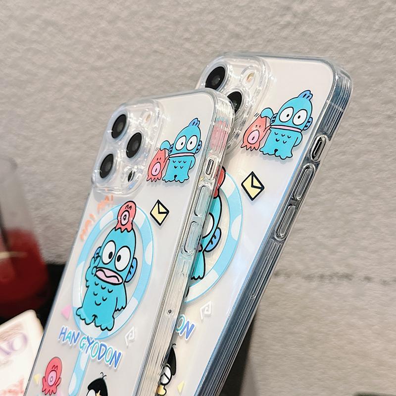 Cute Cartoon Magsafe Wirless Charging Soft TPU Phone Case for iPhone 14 Plus 13 12 11 Pro Max Anti-Knock Shockproof Back Cover