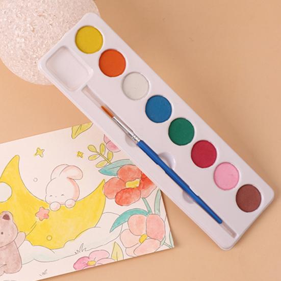 10 Pcs Boxed Watercolor Paints Set for Kids 8 Colors Watercolor Paints with
