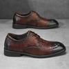 Классический бренд Мужские деловые туфли Высококлассные банкетные Мужские туфли для костюма Ретро коричневые Офисные Универсальные повседневные Кожаные туфли
