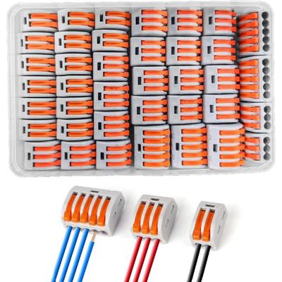 Кабельные разъемы Электрические соединительные блоки Зажим для проводника 4 мм² с рычагом привода Двусторонний пружинный рычаг давления для фиксированных гибких кабелей