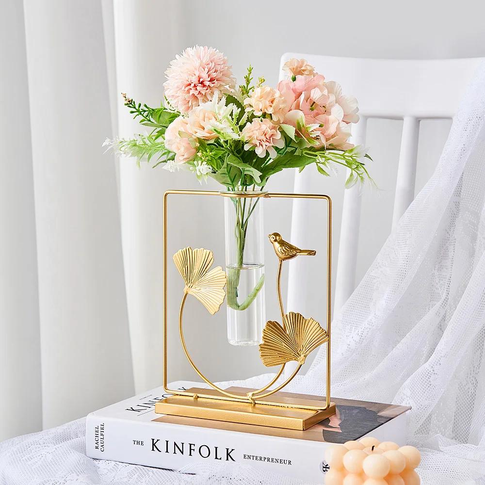 Креативное железное искусство в форме листьев гинкго гидропонные аксессуары для дома, гостиной, рабочего стола, волшебного сада, домашнего искусства, ремесел