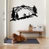 Metal Skier Wall Art – Mountain & Trees Theme, Perfect Ski Lover Gift, Elegant Home Decor, Stylish Metal Wall Hanging
