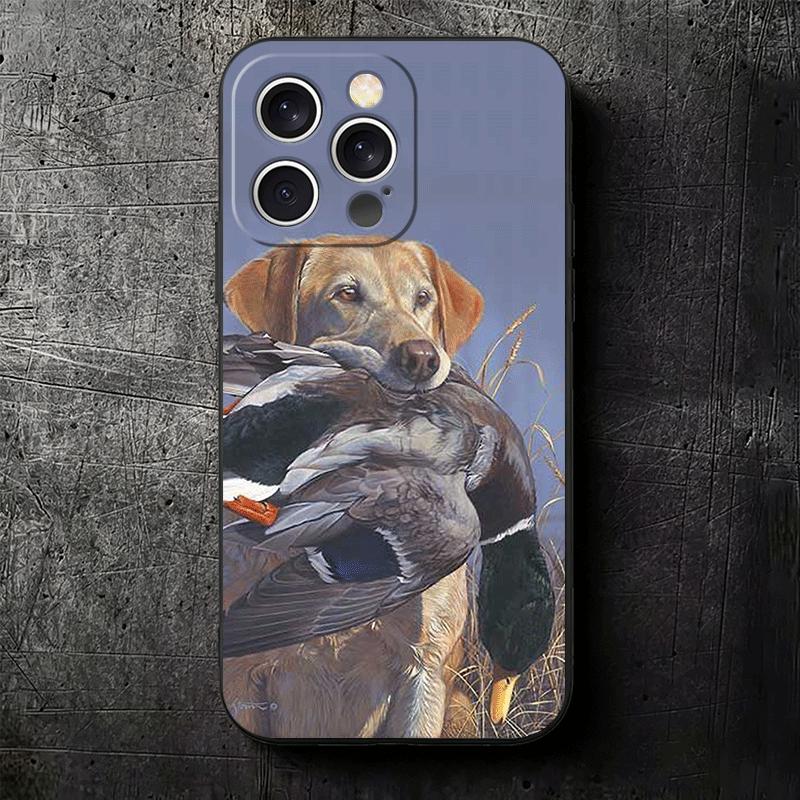 Hunter Dog Hunting Soft Phone Case for iPhone 16 16E 17 Air 15 Pro Max 14 Plus 13 Mini 11 12 7 Black Cover Back Shell