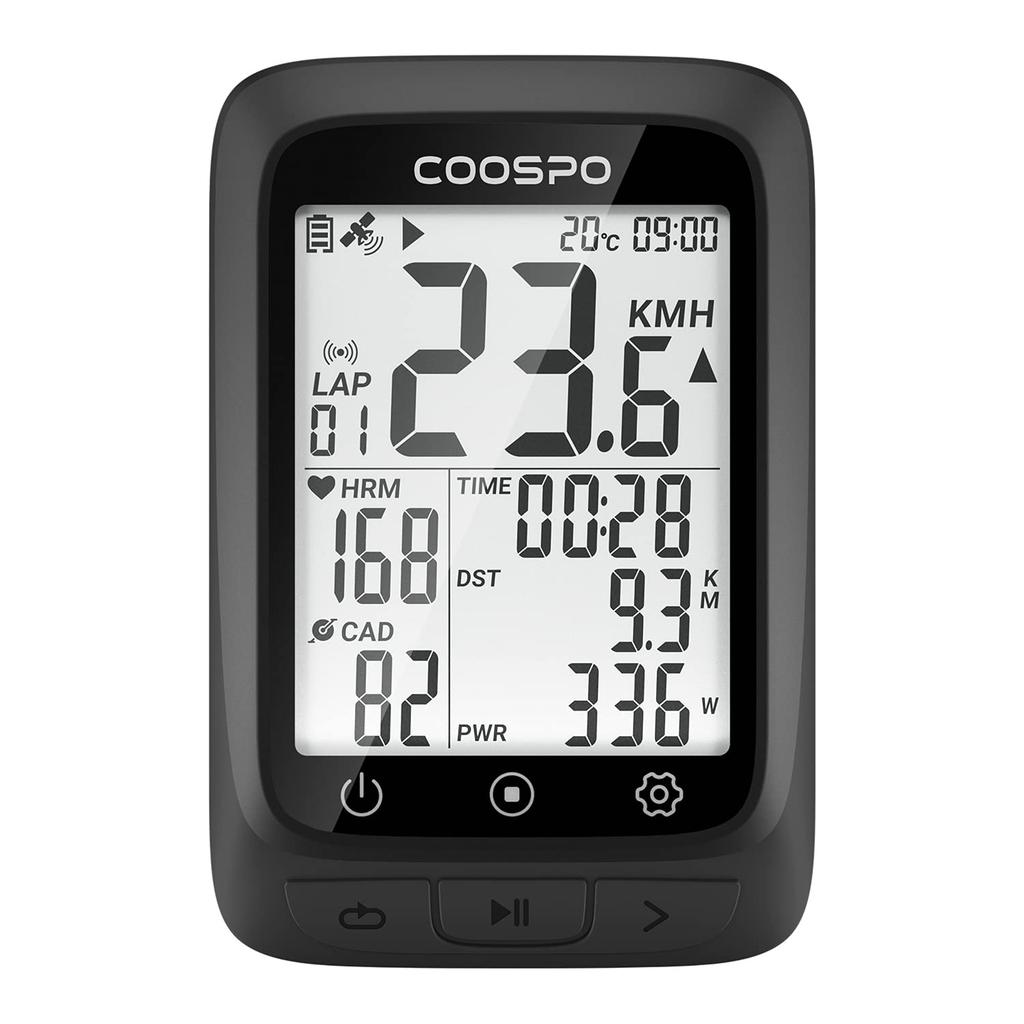 COOSPO Велосипедный компьютер Bluetooth Каденс Скорость IP67 Дисплей, GPS, Беспроводной, Спидометр, Встроенный 5.0 и ANT+ Совместимый, и Датчик, Водонепроницаемый,