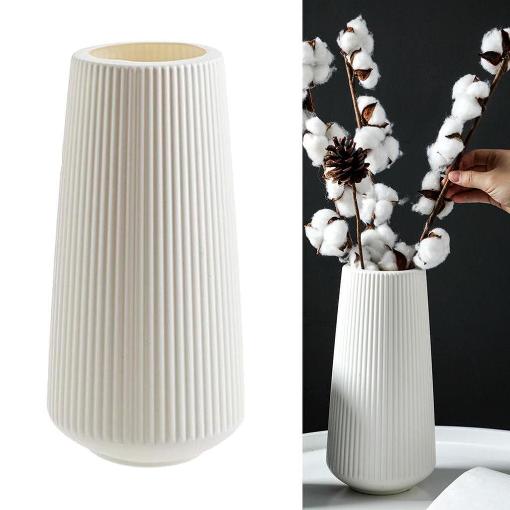 Flower Vase Decoration Plastic Pot Houswarming Gift White Style 1