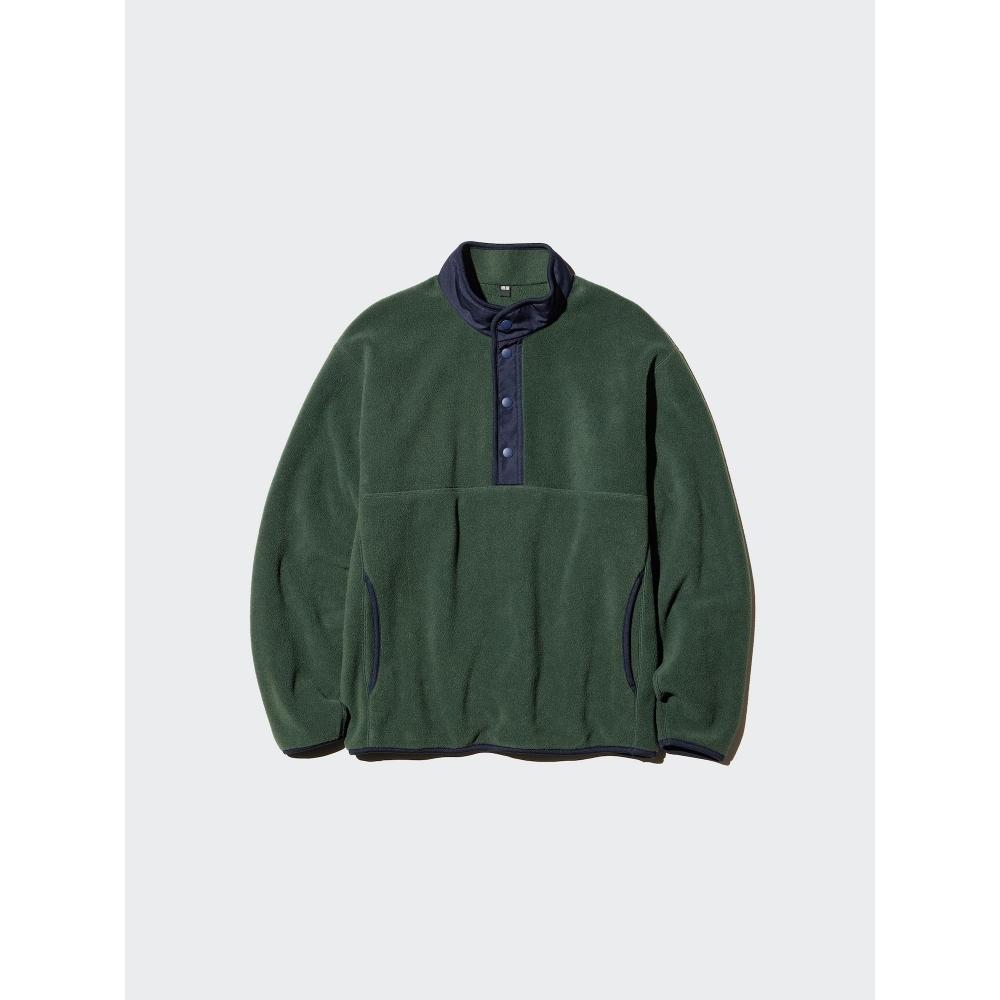 Uniqlo Японский флисовый пуловер на пуговицах