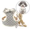 ZUNEA Dog Harness for Small Cute Polka Dot Harness and Leash Summer Dog Stylish Breathable Mesh Vest Easy To Put On and Take Perfect for Walks Dogs,