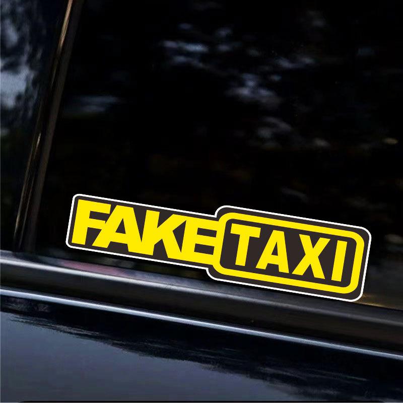 Наклейка Fake Taxi Смешные наклейки на окно автомобиля Креативные и персонализированные Креативные узоры Аксессуары для украшения автомобильного стекла