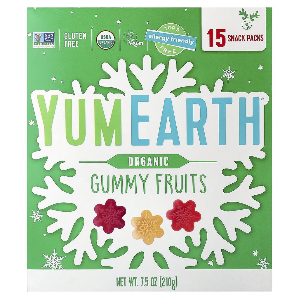 YumEarth, Organic Gummies, 15 Snack Packs, 14g (0.5oz) Each