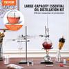 Essential Oil Distillation Kit, 500ml Distillation Apparatus, 3.3 Boro Lab Glassware Distillation Kit with Alcohol Lamp, Ceramic Mesh and 24, 40