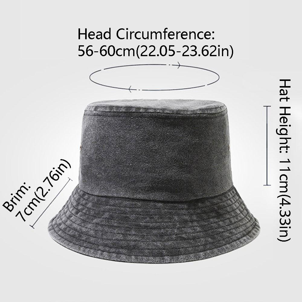 Hip Hop Solid Color Bucket Hat Wide Edge Washed Denim Fisherman Hat Foldable Thin Boonie Hat Summer Season