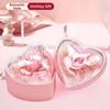 Composite Paper Ring Display Case Acrylic Jewelry Organizer Portable Heart Ring Box  Wedding