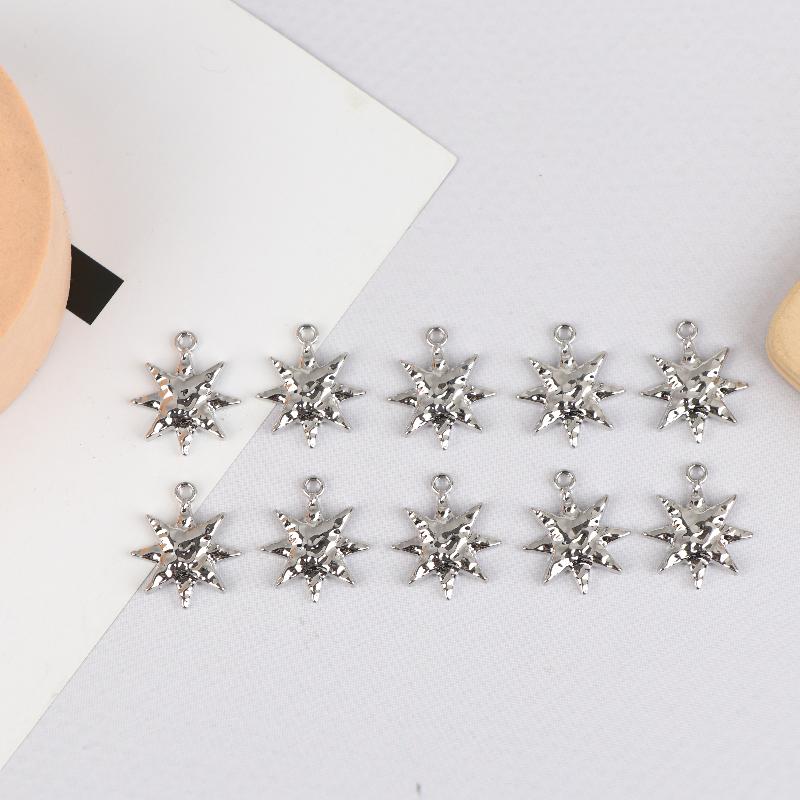 10 шт. Простая подвеска в виде восьмиконечной звезды из сплава для изготовления браслетов, ожерелий, аксессуары для изготовления ювелирных изделий