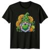 Lucky Green Gnome Holding Heart TShirt St Patricks Day Gnome Holiday