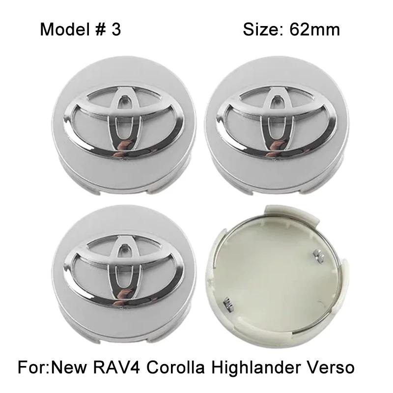 4 шт. 57/62 мм Колпачок ступицы колеса автомобиля Накладка на диск Для Toyota Corolla RAV4 LEVIN Yaris C-HR Camry Prius Prado Автомобильные аксессуары