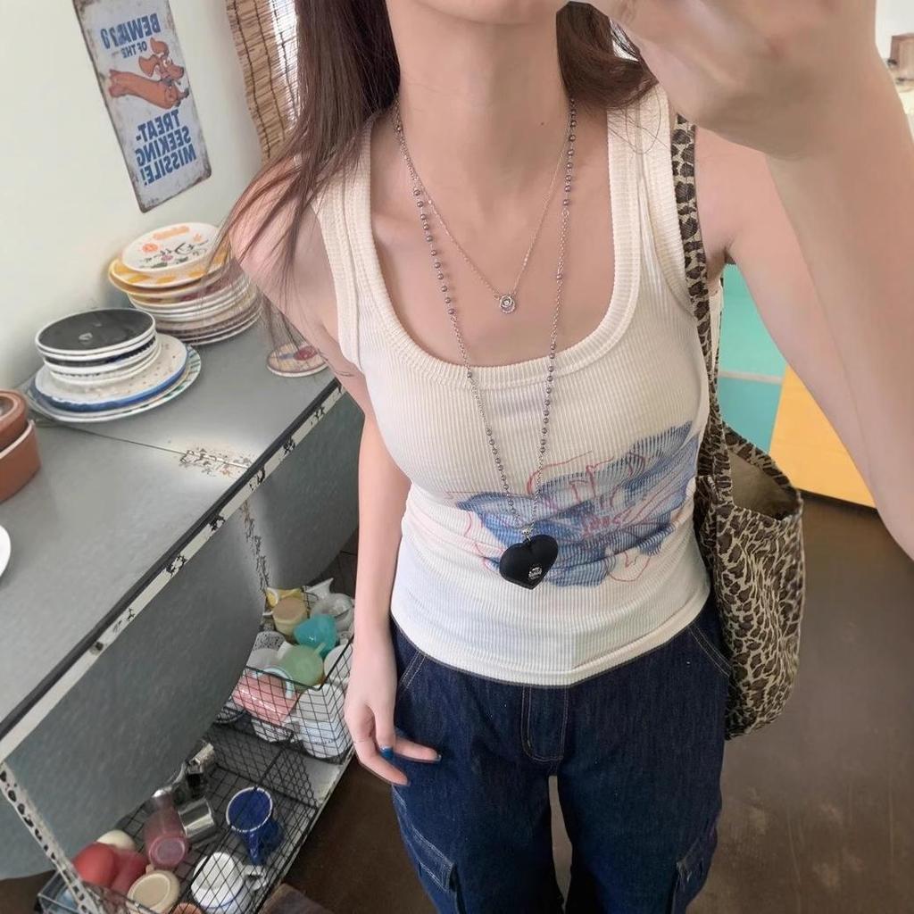 Майка с цветочным принтом Sweet Spice - Женская шикарная летняя в корейском стиле