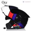 Orz Электрический велосипедный шлем с откидной крышкой, двойной линзой, мужской и женский, для езды на мотоцикле, гоночный полный шлем, всесезонная версия Bluetooth
