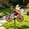 Yard Art for Garden Halloween Wizard/Ghost/Black Cat/Skeleton Bicycle Ground Stake Ornament, Metal Stakes, Patio And Balcony Ornaments Decorative